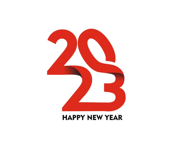 Happy New Year 2023 Text Typography Design Patter Vector Illustration — Archivo Imágenes Vectoriales