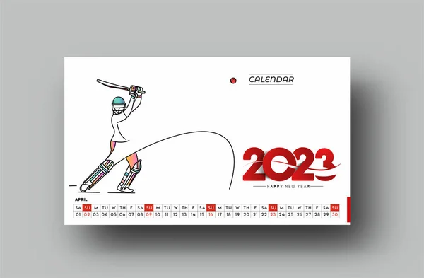 2023 Calendar Happy New Year Design — Archivo Imágenes Vectoriales