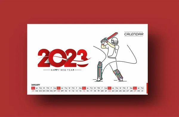 2023 Enero Calendario Feliz Año Nuevo Diseño — Archivo Imágenes Vectoriales