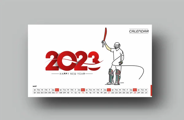 2023 Mai Kalender Frohes Neues Jahr Design — Stockvektor