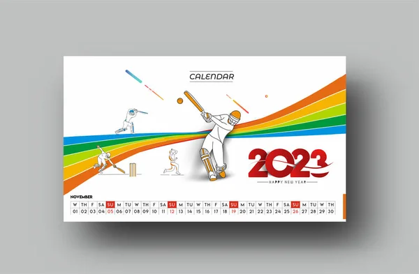 2023 November Kalender Frohes Neues Jahr Design — Stockvektor