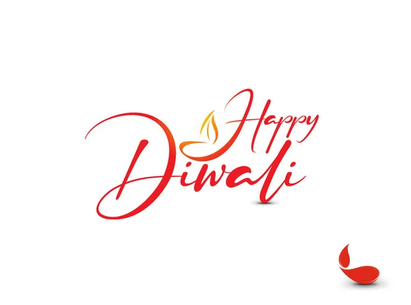 Šťastný Diwali Textový Design Abstraktní Vektorová Ilustrace — Stockový vektor