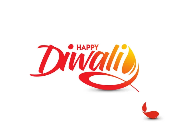 Happy Diwali Text Design Abstract Vector Illustration — Stock Vector