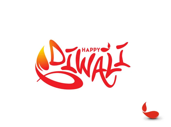 Joyeux Design Texte Diwali Illustration Vectorielle Abstrait — Image vectorielle