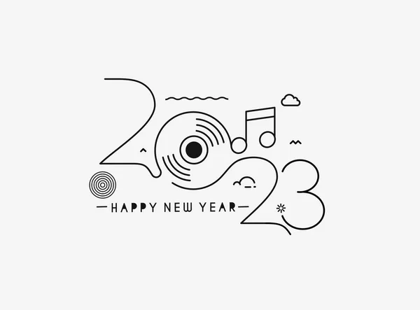 2023 Happy New Year Text Typography Design Patter Vector Illustration — 图库矢量图片