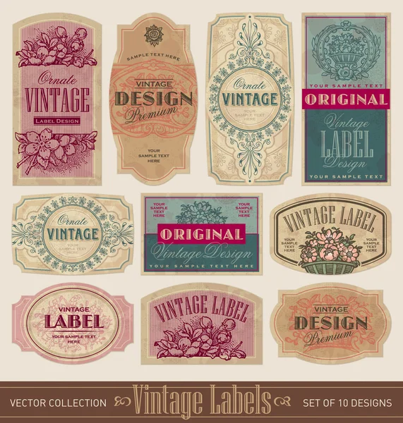 Set di etichette vintage (vettore ) Illustrazioni Stock Royalty Free