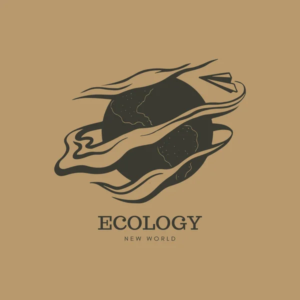 Ecology and carbon footprint. — Vettoriale Stock