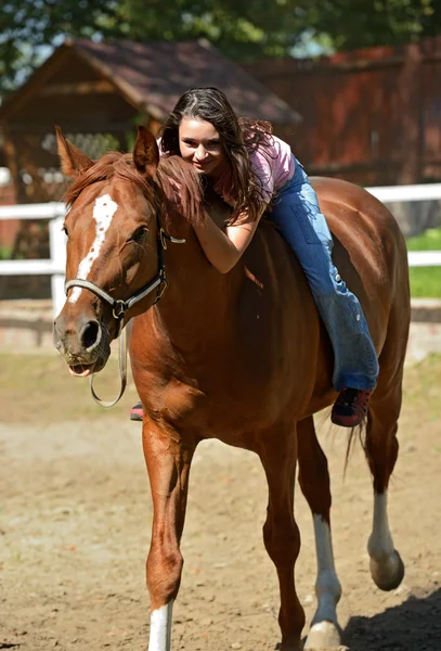 Girl with Horse — Stock Photo, Image