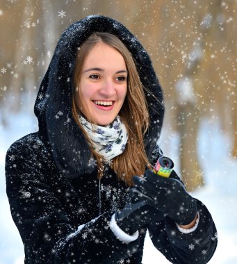 Kızlar kış eğlence parkı