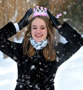 Kızlar kış eğlence parkı