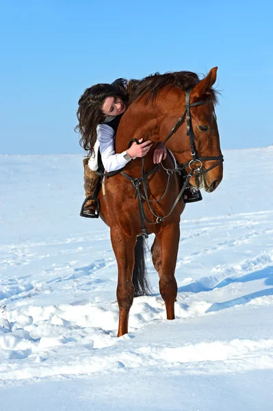 Atlı kız. — Stok fotoğraf