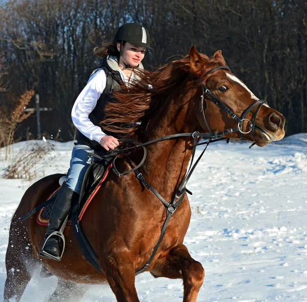 Menina com cavalo — Fotografia de Stock