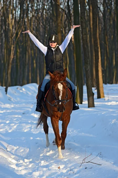 Menina com cavalo — Fotografia de Stock