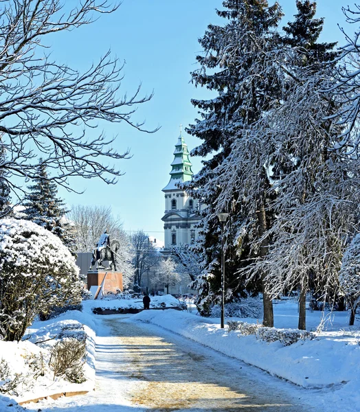 Staden i vinter — Stockfoto