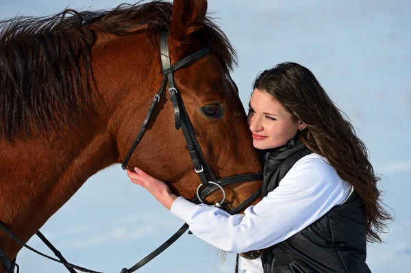 Girl with Horse — Stock Photo, Image