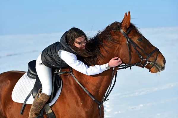 Mädchen mit Pferd — Stockfoto