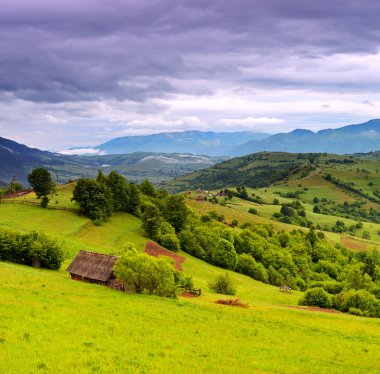 dağlarda akşam peyzaj. Ukrayna.