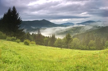 dağlarda akşam peyzaj