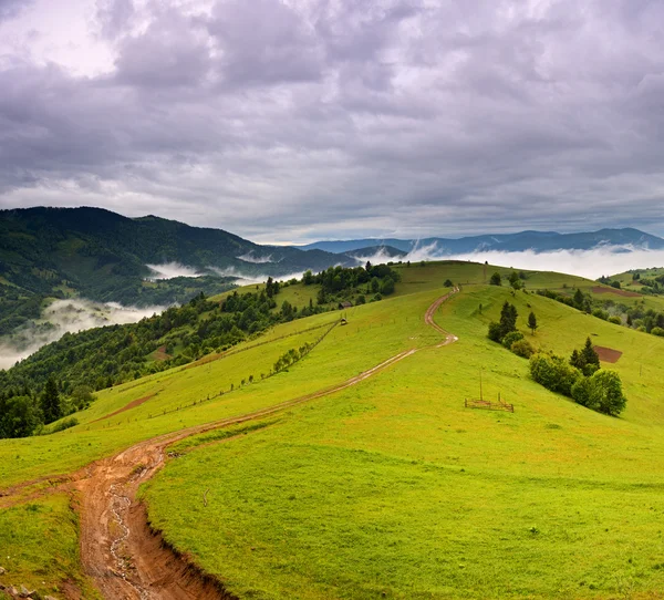 Večerní krajina v horách. Ukrajina. — Stock fotografie