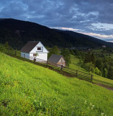 dağlarda akşam peyzaj. Ukrayna.