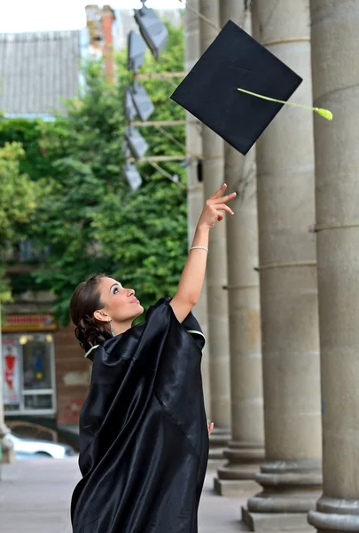 A university graduate in robes — Stock Photo, Image
