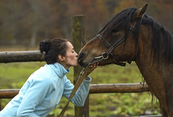 Horseback riding in the mountains — Stock Photo, Image