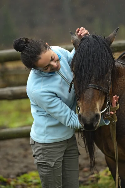 Horseback riding in the mountains — Stock Photo, Image