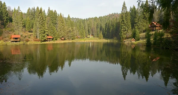 Relaxe no belo lago na floresta — Fotografia de Stock