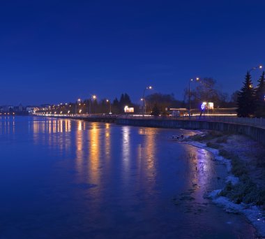 gece şehir manzara kış ternopil