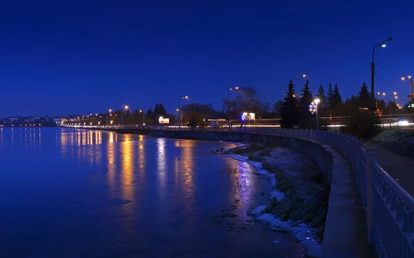 Ночной город зимний Тернополь — стоковое фото