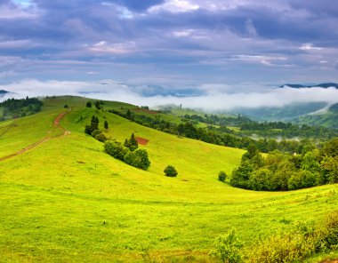 ilkbaharda dağ sırtlar seyahat