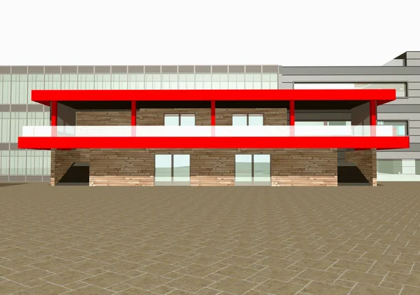 3D rendering of modern building exterior — Stock Photo, Image