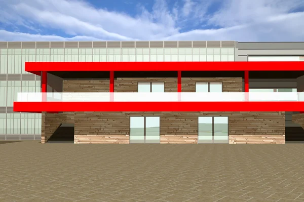 3D rendering of modern building exterior — Stock Photo, Image