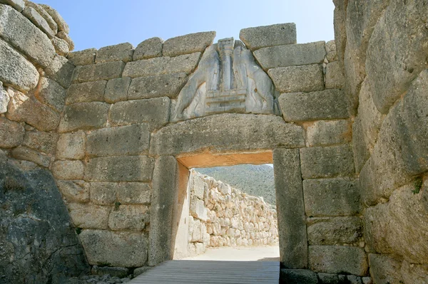 Liongates em Mycenae antigo — Fotografia de Stock