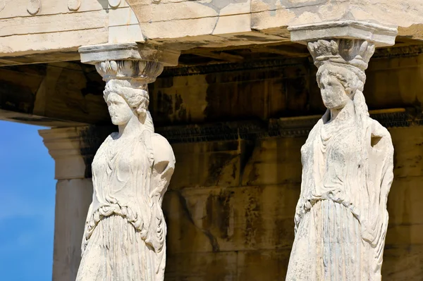 Caryatid sculptures, Acropolis of Athens, Greece — Stock Photo, Image