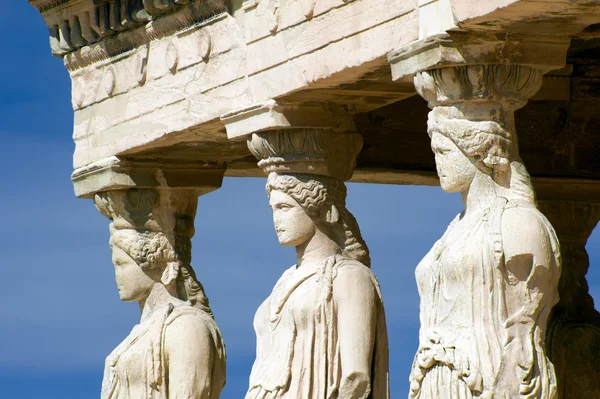 Caryatid sculptures, Acrópole de Atenas, Grécia — Fotografia de Stock