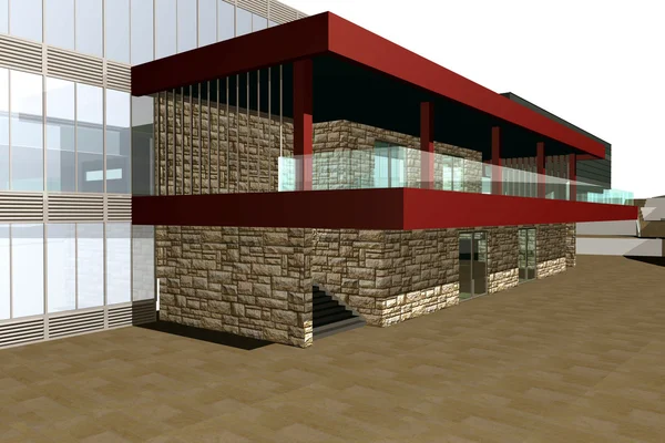 3D render of modern building — Stock Photo, Image