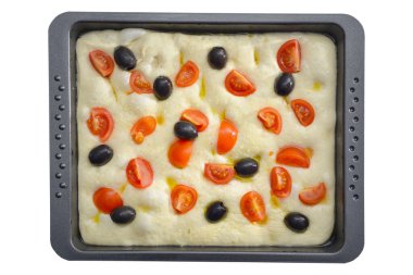 Geleneksel İtalyan focaccia ekmek 