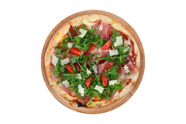 Pizza Italienne Traditionnelle Servie Sur Assiette Bois — Photo