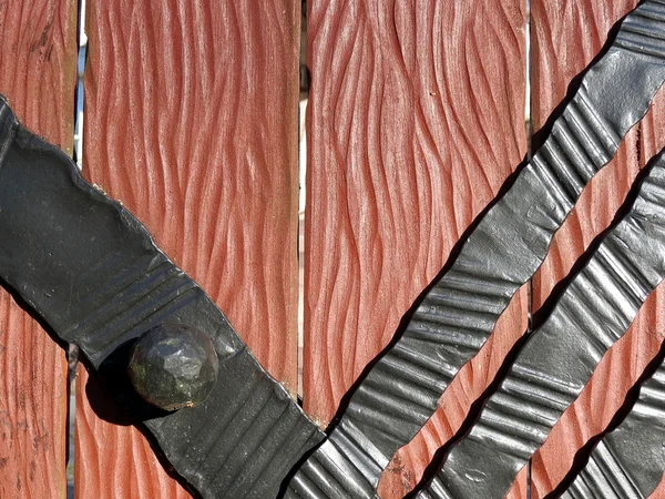 Detalhe da porta de madeira — Fotografia de Stock