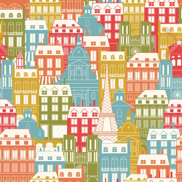 Patrón de paisaje urbano de París — Vector de stock