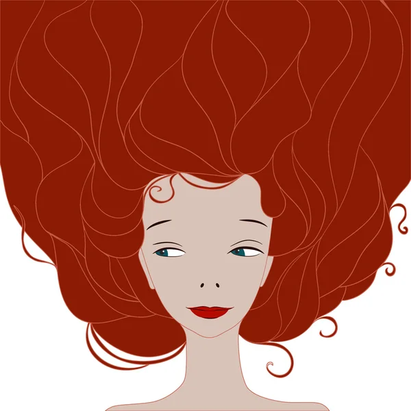 Meisje rood haar — Stockvector