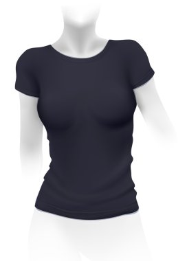 kadın siyah t-shirt şablonu