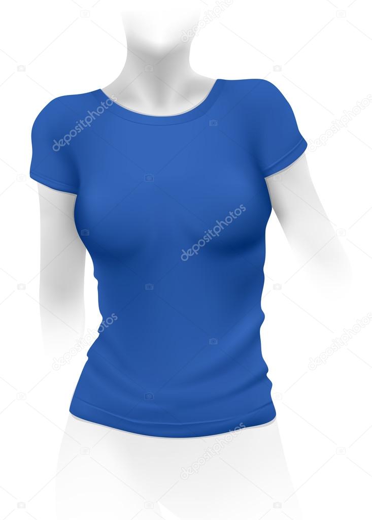 Download Woman Blue T Shirt Template Stock Vector Royalty Free Vector Image By C Yaskii 25020093