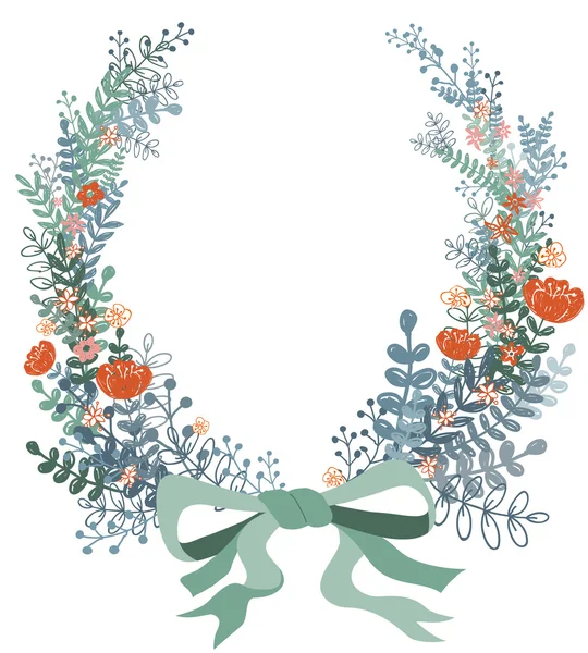 Wreath floral — Stock Vector