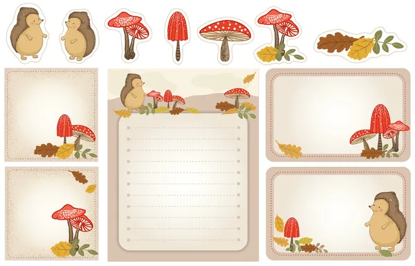 Herfst bos briefpapier — Stockvector