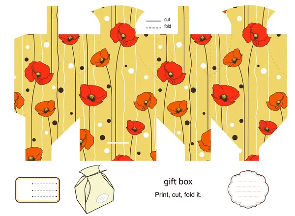 Plantilla caja regalo — Archivo Imágenes Vectoriales