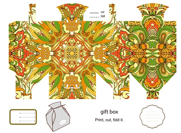 Plantilla caja regalo — Archivo Imágenes Vectoriales