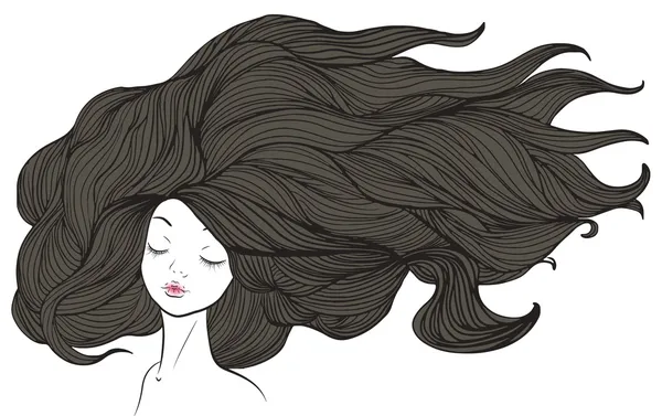 Довге волосся дівчина — стоковий вектор