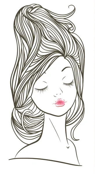 Jolie fille illustration — Image vectorielle